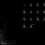 Angiographic phase demonstrates no intracranial uptake of radiotracer (blue arrow).